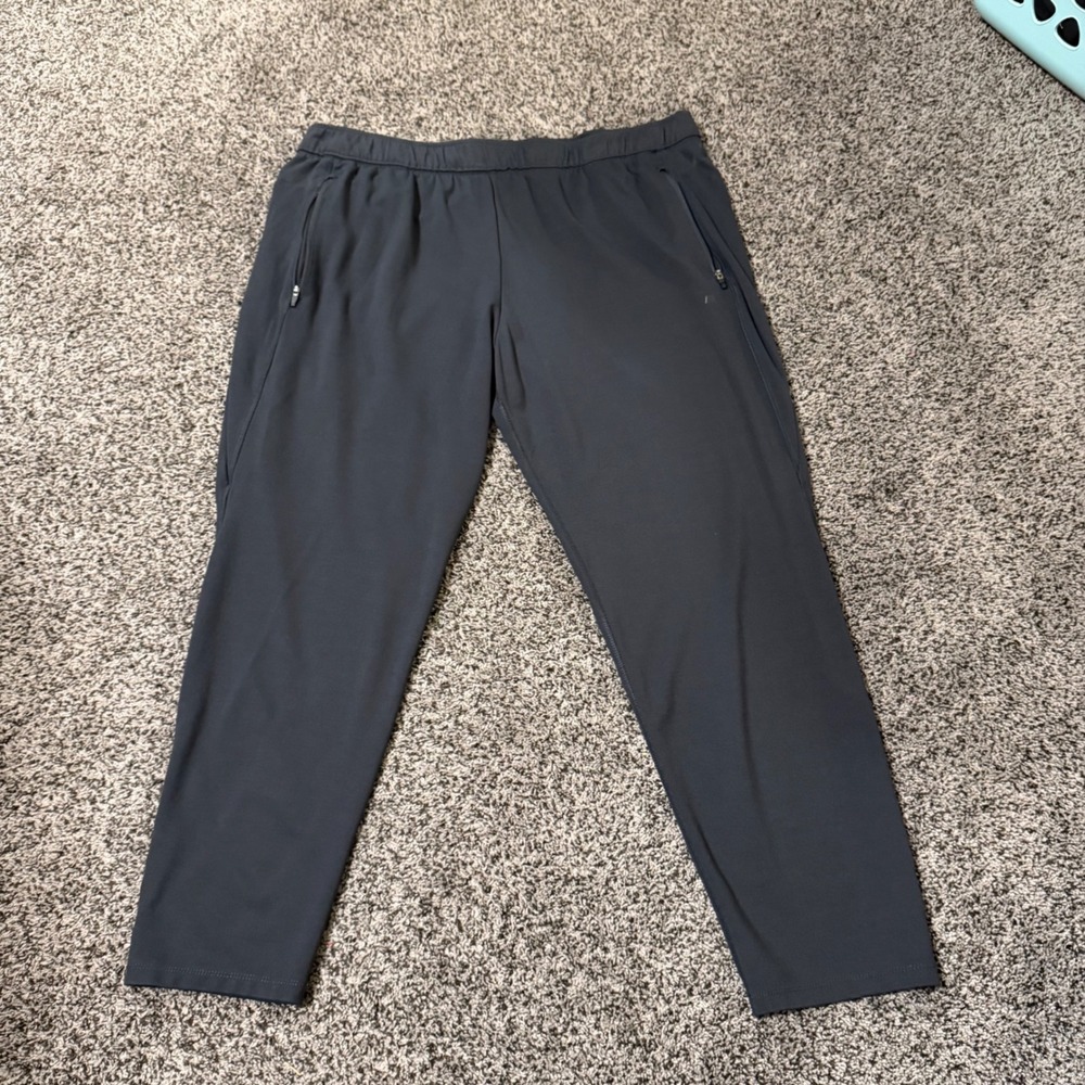 Russell Athletic Men's 2XL Gray Performance Jogger Pants Stretch Zip‎ Pocket